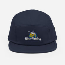 Load image into Gallery viewer, Blue Fishing Hat Cap Five Panel