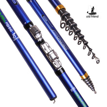 Load image into Gallery viewer, Carbon fiber 3.6M 4.5M 5.4M 6.3M Spinning Fishing Rod M Power Telescopic Rock Fishing Rod Carp Feeder Rod Surf Spinning Rod