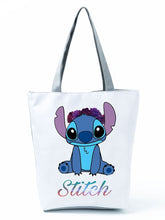 Load image into Gallery viewer, Disney Lilo Stitch Cute Cartoon Printed Handbags Women Eco Reusable Shoppaing Bag Travel Beach Tote Bag Wholesale