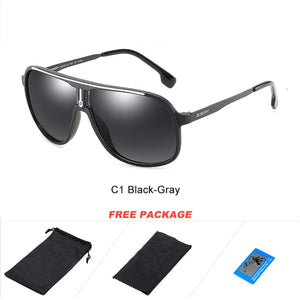 DUBERY Men Driving Sunglasses Pilot Polarized Fishing Sun Glasses Outdoor Travel Goggle Shades Male 100%UV Protection Metal Legs