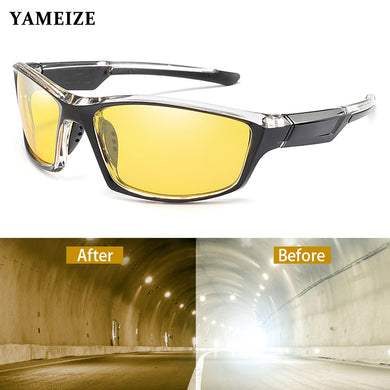 YAMEIZE Anti-glare Night Vision Glasses For Driving Men Polarized Sunglasses Yellow Lens Eyeglasses Fishing Driver Goggles Gafas