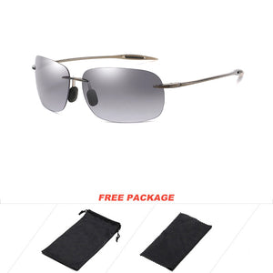DUBERY Men Rimless Sunglasses Driving Shades Outdoor Sport Fishing Sun Glasses Ultralight  Frame Photochrome Sonnenbrille UV400