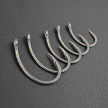 Load image into Gallery viewer, Hirisi 50pcs Coating High Carbon Stainless Steel Barbed hooks Carp Fishing Hooks Pack with Retail Original Box 8011