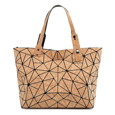 Women's Handbag Wood grain Diamond Tote Geometric Messenger Shoulder Bag Plain Folding Bags Casual Shopping bag bolsos mujer
