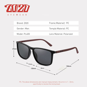 20/20 Design Brand New Polarized Sunglasses Men Fashion Trend Accessory Male Eyewear Sun Glasses Oculos Gafas PL400