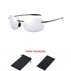 DUBERY Men Rimless Sunglasses Driving Shades Outdoor Sport Fishing Sun Glasses Ultralight  Frame Photochrome Sonnenbrille UV400