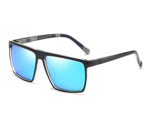 DUBERY Newest Vintage Men Polarised Silver Mirror Glasses Polarized Big Frame Square Sunglasses Retro Eyewear UV400