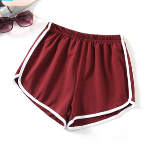 Sports Shorts Women Summer New Candy Color Anti Emptied Skinny Shorts Casual Lady Elastic Waist Beach Correndo Short Pants