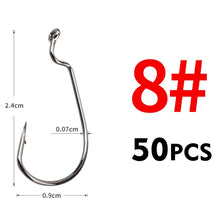 Load image into Gallery viewer, MEREDITH 50pcs/lot Fishing Soft Worm Hooks High Carbon Steel Wide Super Lock Fishhooks Lure Softjerk Hooks 8#-5/0 Fishing Tackle