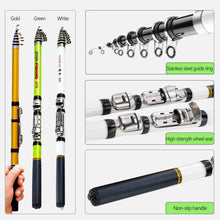 Load image into Gallery viewer, Telescopic Rock Fishing Rod Spinning Fly Carp Feeder Carbon Fiber Pesca 3M 2.7M 2.4M 2.1M 1.8M 1.5M Mini Travel Seat