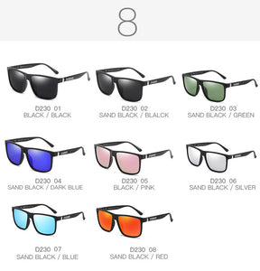 DUBERY Vintage Sunglasses Polarized Men's Sun Glasses For Men Driving Black Square Oculos Male 8 Colors Model 230