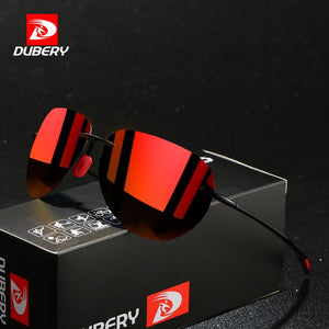 DUBERY Fashion pink Gradient Sunglasses Women Ocean Water Cut Trimmed Lens Metal Curved Temples Sun Glasses Female UV400