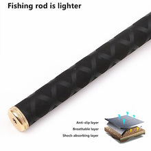 Load image into Gallery viewer, Super Light Hard Fishing Rod 98% High Carbon Fiber Telescopic Black Handle Stream Pole3.6M4.5M7.2M8M9M10M Travel Carp Rod