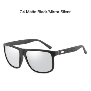 Unisex Fashion Polarized Sunglasses Man Women Mirror Plastic Square Shades UV400 Driving Sport Sun Glasses With Free Box