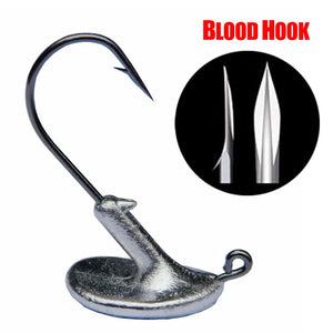 10PCS/Lot 3.5g 5g 7g 10g 14g Tumbler Head Hook Jig Bait Fishing Hook For Soft Lure Fishing Tackle fishing tackle accessorie