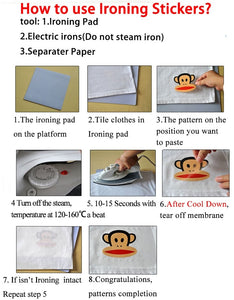 25x18cm Fashion Fishing Iron on Patches For DIY Heat Transfer Clothes T-shirt Thermal transfer stickers Decoration Printing