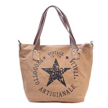 Load image into Gallery viewer, 2022 BIG STAR PRINTING VINTAGE CANVAS SHOULDER BAGS Women Travel Tote Factory Outlet Plus Size Multifunctional Bolsos