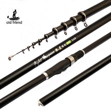 Load image into Gallery viewer, Old friend Portable RockFishing Rod5.4m 6.3m 7.2m Carp rod Telescopic Sea Fishing Rod carbon fiber  Surf Feeder Rod Spinning Rod