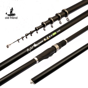 Old friend Portable RockFishing Rod5.4m 6.3m 7.2m Carp rod Telescopic Sea Fishing Rod carbon fiber  Surf Feeder Rod Spinning Rod