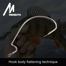 Load image into Gallery viewer, MEREDITH 50pcs/lot Fishing Soft Worm Hooks High Carbon Steel Wide Super Lock Fishhooks Lure Softjerk Hooks 8#-5/0 Fishing Tackle