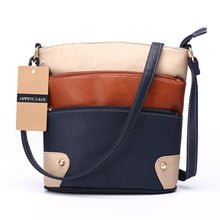 Load image into Gallery viewer, Annmouler Women Patchwork Shoulder Bag 4 Colors Crossbody Bag Tote Bag Three Zipper Messenger Bag High Quality Bolsos Mujer