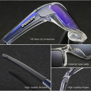 DUBERY Outdoor Sport Sunglasses Men Polarized UV400 Mirror Shades Sun Glasses for Men Male Fishing Driving Mens Sunglasses