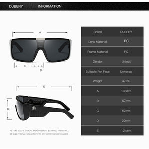 DUBERY Sunglasses Men's Retro Male Goggle Colorful Sun Glasses For Men Fashion Brand Luxury Mirror  Oversized Sun Glasses UV400