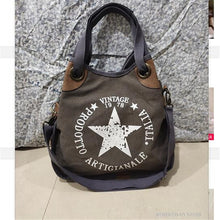 Load image into Gallery viewer, 2022 BIG STAR PRINTING VINTAGE CANVAS SHOULDER BAGS Quality Multifunctional Bolsos Brand Women Star Canvas Totes 5 Colors