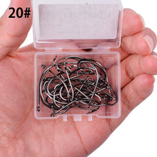 Load image into Gallery viewer, 50pcs 10pcs Coating High Carbon Stainless Steel Barbed Carp Fishing Hooks Pack with Retail Original Box Fishing Hook Tackle