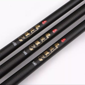 Super Light Hard Fishing Rod 98% High Carbon Fiber Telescopic Black Handle Stream Pole3.6M4.5M7.2M8M9M10M Travel Carp Rod