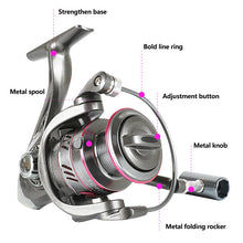 Load image into Gallery viewer, YUBOSHI Brand YO1000-6000 Spinning Reel 5.2:1 5-12KG Max Drag Metal Spool Metal Knob Spinning Fishing Reel Fishing Wheel