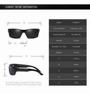 DUBERY Brand Men's Casual Sports Style Sunglasses Polarized Lens Change Vision Block Dazzling Glare UV400 Sunglasses D186