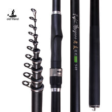 Load image into Gallery viewer, Old friend Portable RockFishing Rod5.4m 6.3m 7.2m Carp rod Telescopic Sea Fishing Rod carbon fiber  Surf Feeder Rod Spinning Rod