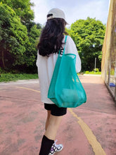 Load image into Gallery viewer, 2022 new ins wind transparent mesh shopping bag fashion light and versatile portable shopping bag beach mesh bag