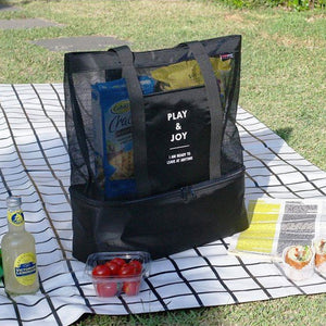 Women Mesh Transparent Bag Double-layer Heat Preservation Large Picnic Beach Bags