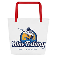 Load image into Gallery viewer, Blue Fishing Bag All-Over Print Large Tote