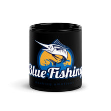 Load image into Gallery viewer, Blue Fishing Black Glossy Mug