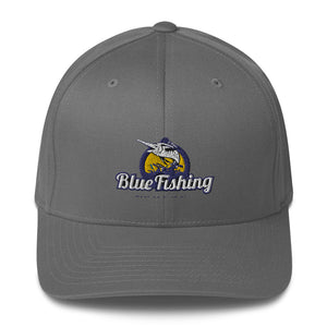 Blue Fishing Hat Cap Structured Twill