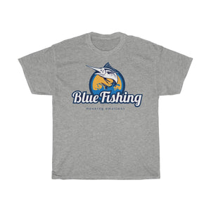Blue Fishing T-Shirt Unisex Heavy Cotton