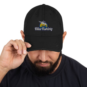 Blue Fishing Hat Cap Distressed Dad