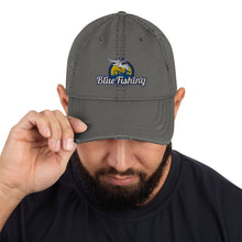 Load image into Gallery viewer, Blue Fishing Hat Cap Distressed Dad