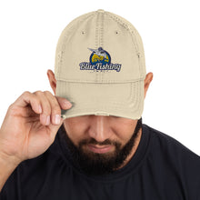 Load image into Gallery viewer, Blue Fishing Hat Cap Distressed Dad