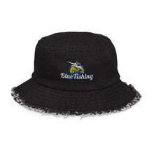 Load image into Gallery viewer, Blue Fishing Hat Cap Distressed Denim Bucket