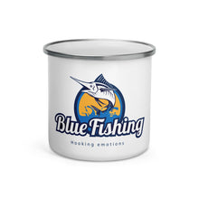 Load image into Gallery viewer, Blue Fishing Enamel Mug
