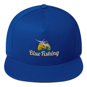 Blue Fishing Hat Cap Flat Bill