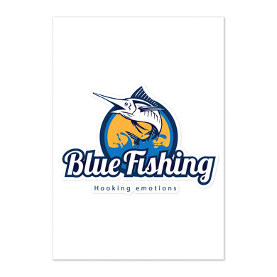 Blue Fishing Accesories Sticker Sheet