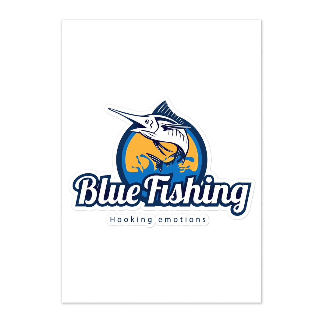 Blue Fishing Accesories Sticker Sheet