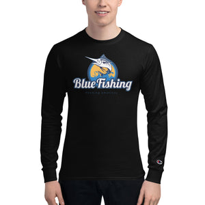 Blue Fishing Shirt Men's Champion Long Sleeve