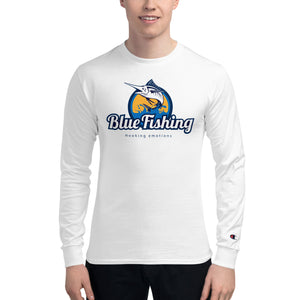 Blue Fishing Shirt Men's Champion Long Sleeve