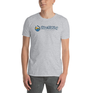 Blue Fishing T-Shirt Short-Sleeve Unisex Blue Fishing Logo Man Woman
